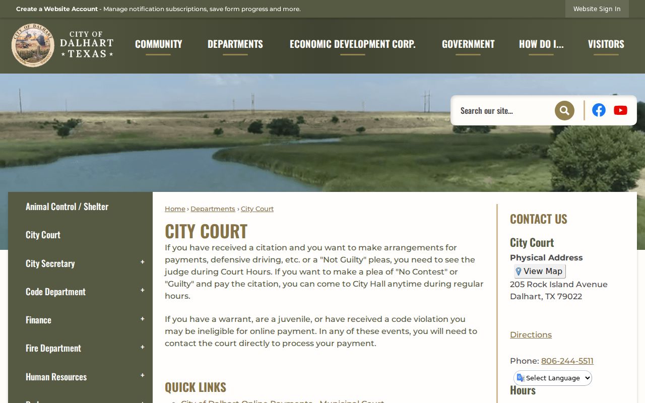 Dalhart criminal history City Court information
