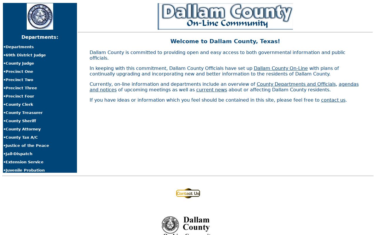 Dallam County criminal history department directory
