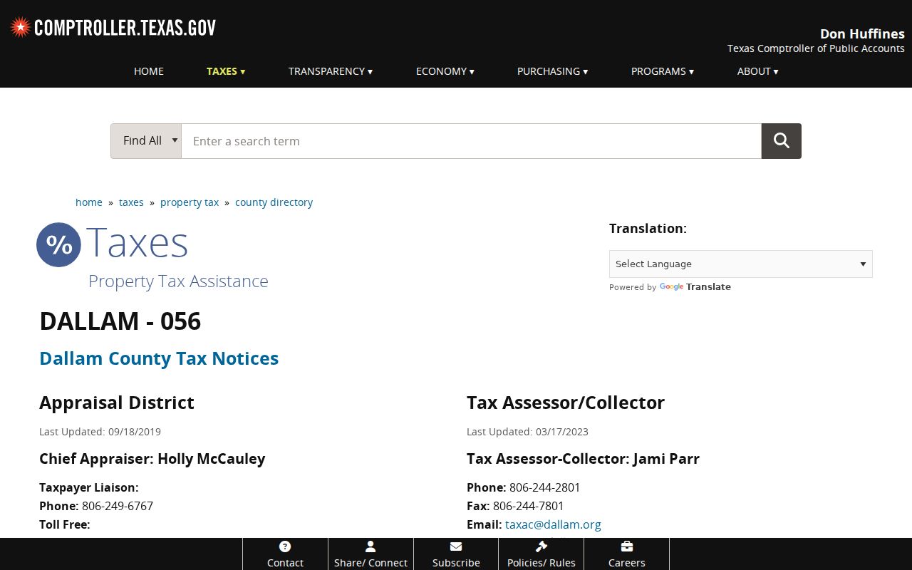 Dallam County public criminal records government directory